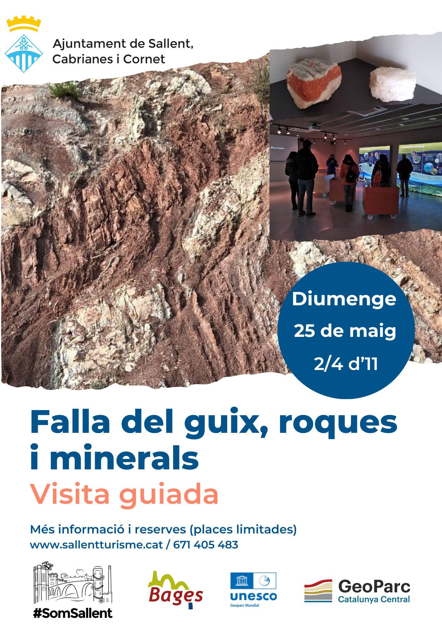 Visita guiada a la falla del guix, roques i minerals