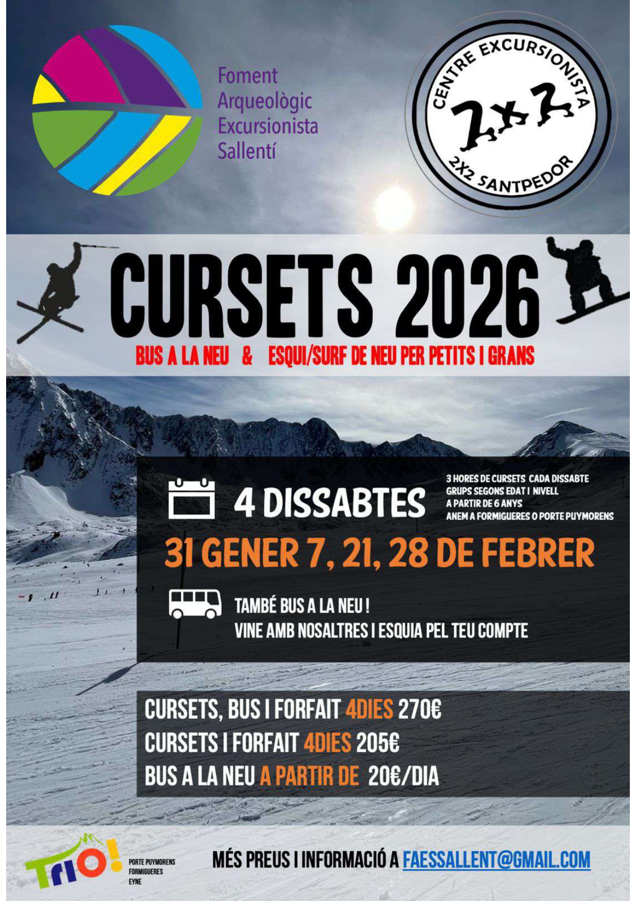 Cursets Ski / Surf de neu 2026