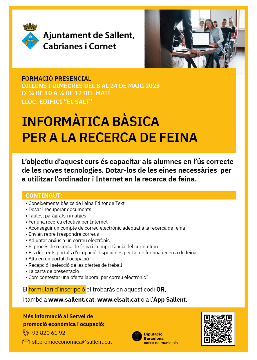 Informàtica bàsica per a la recerca de feina