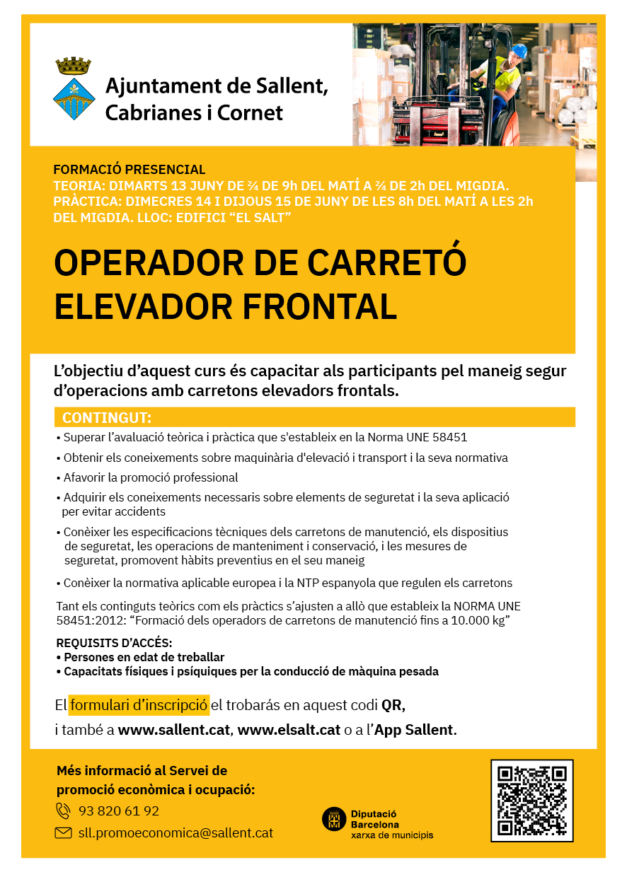 Operador de carretó elevador frontal