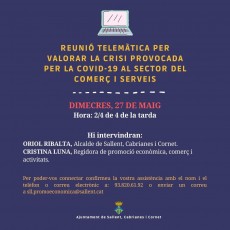 Reunió telemàtica per valorar crisi COVID-19 en els sectors comerços i serveis, amb l'Alcalde i la regidora de Promoció Econòmica i Comerç