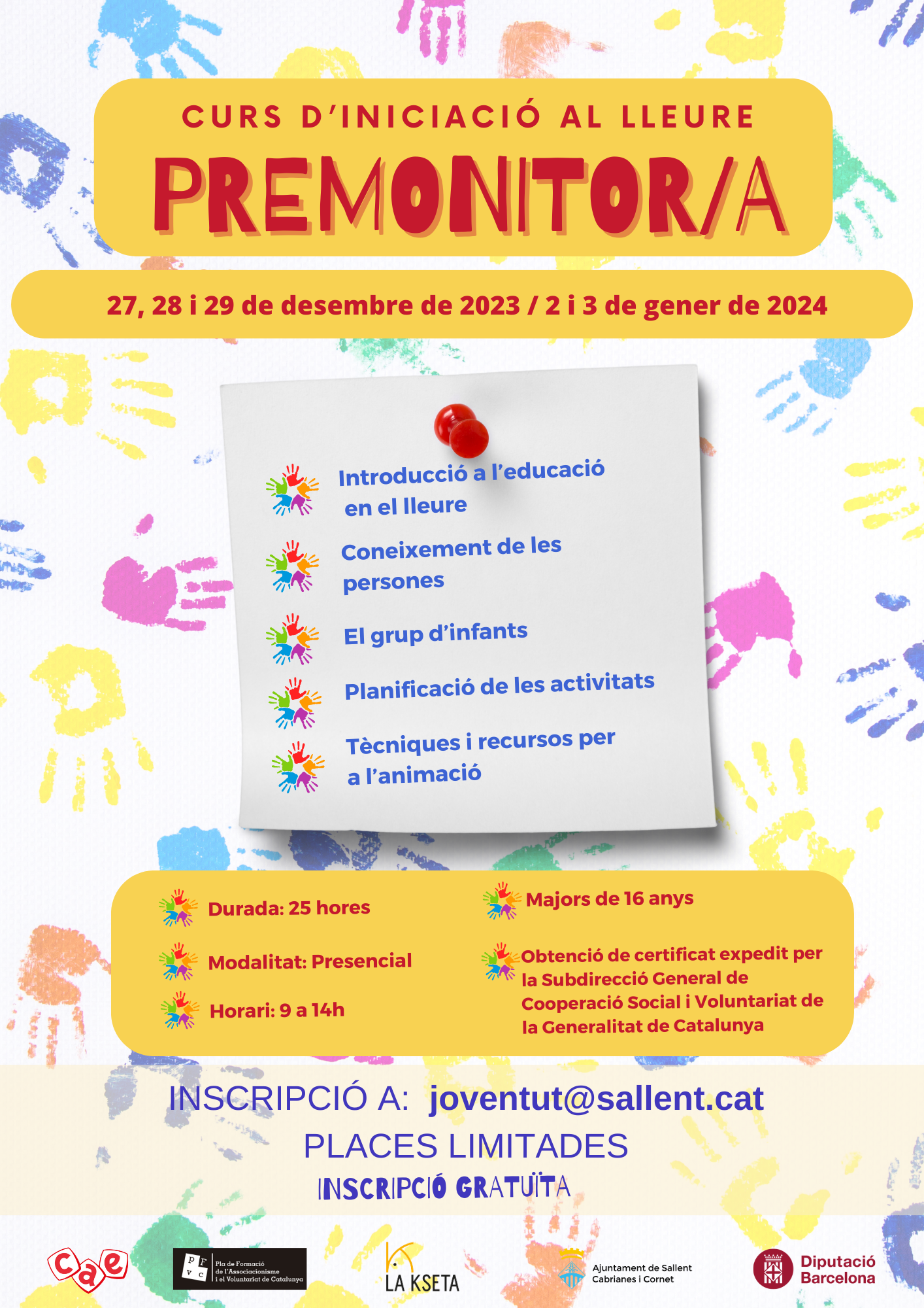 Curs d'Iniciació al Lleure: Premonitor/a