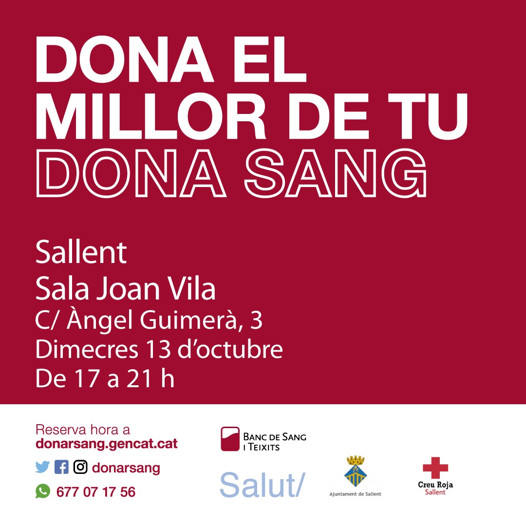 Dona Sang a Sallent el 13 d'octubre