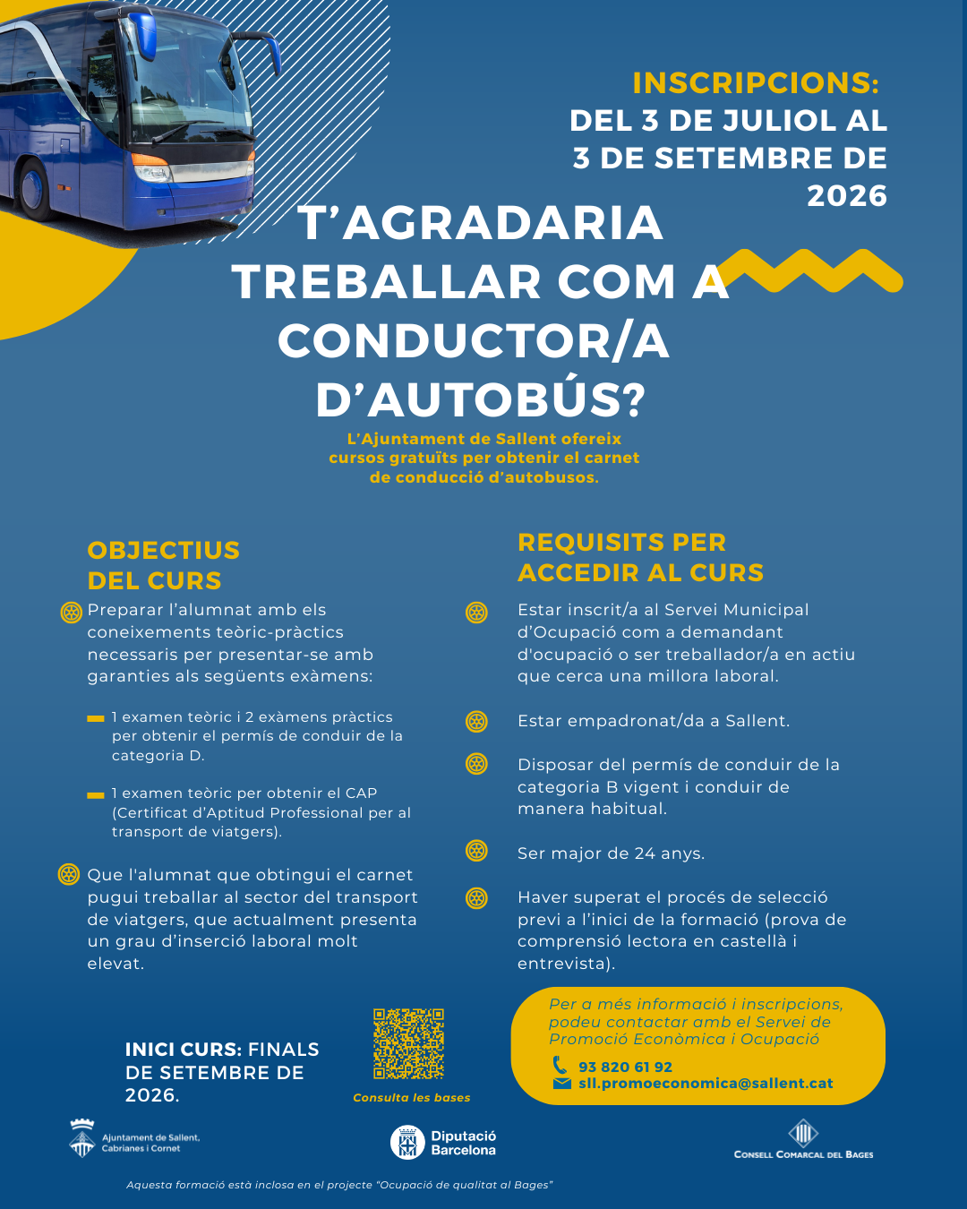 L'Ajuntament ofereix cursos per obtenir el carnet de conducci&oacute; d'autobusos