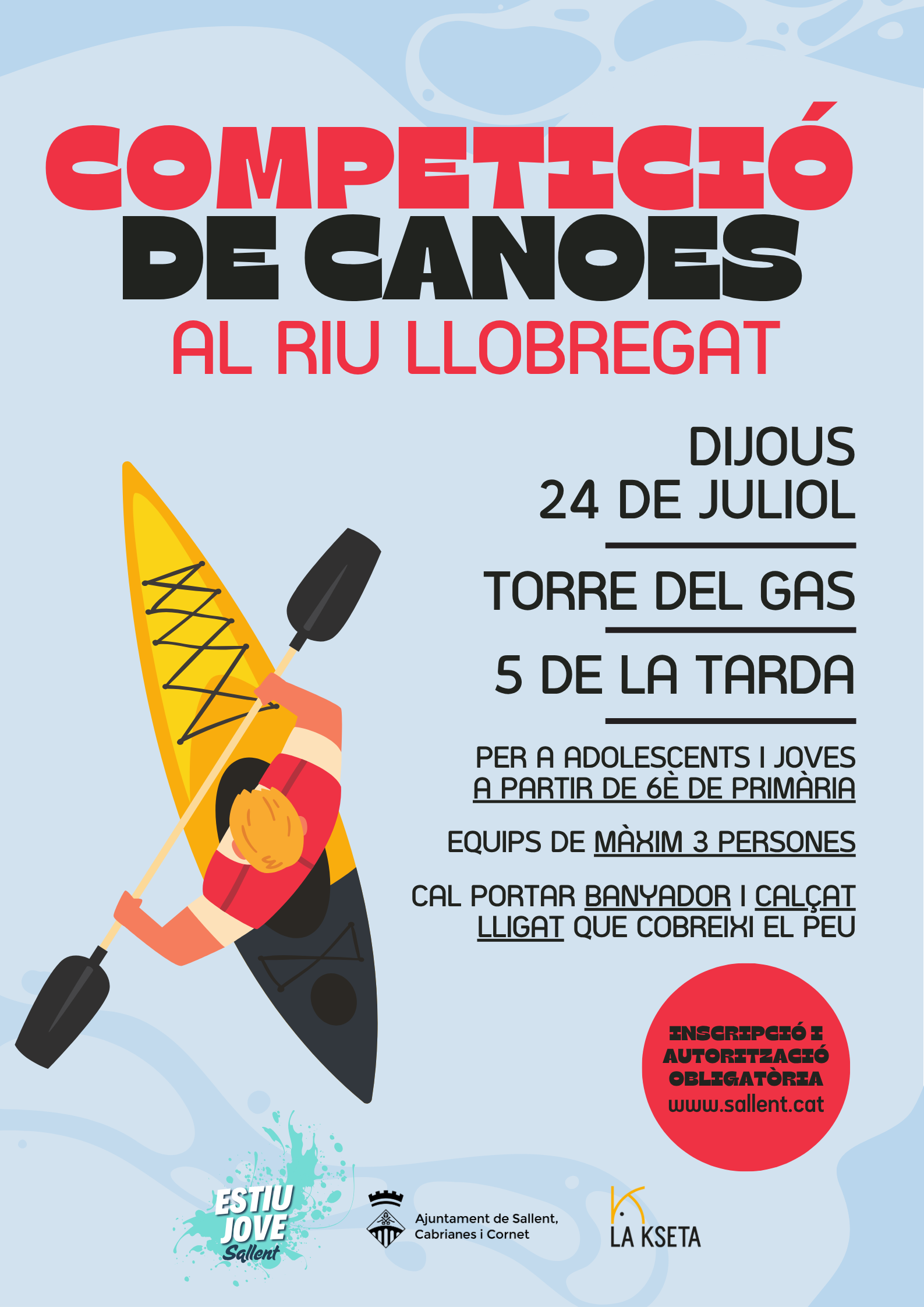 Obre el període d'inscripcions per a la competició de canoes de l'Estiu Jove