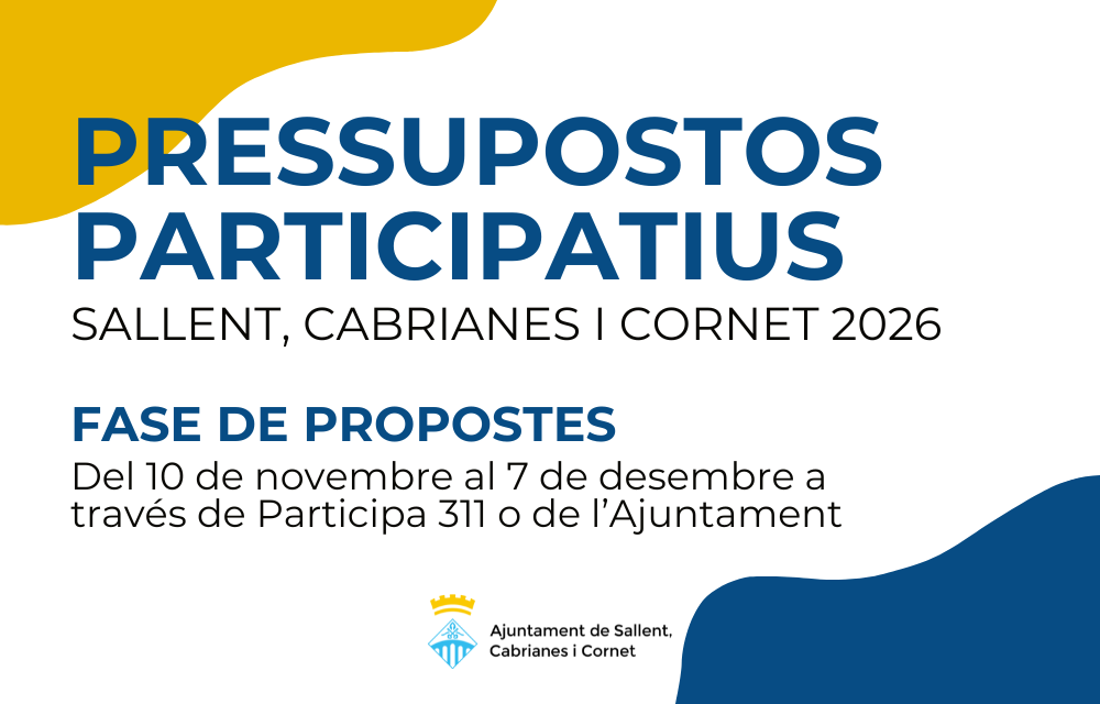 Comença la segona edició dels Pressupostos Participatius de Sallent, Cabrianes i Cornet