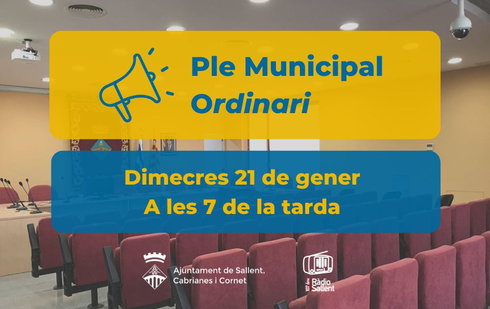 Resum del Ple ordinari del 21 de gener de 2026 a l'Ajuntament de Sallent