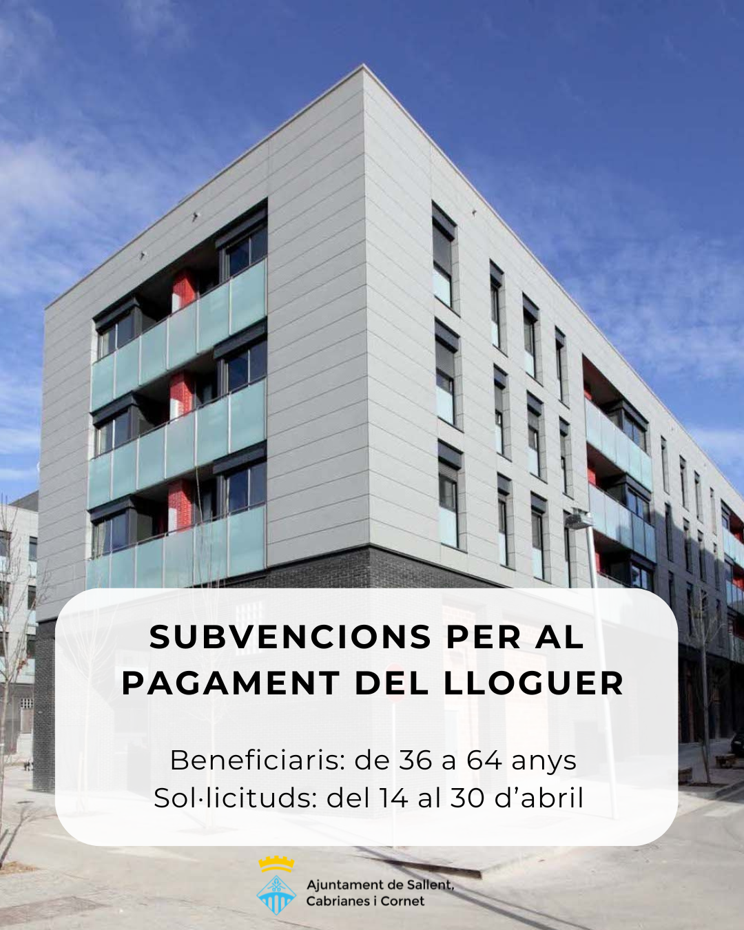 Oberta la convocat&ograve;ria d'ajuts al lloguer de la Generalitat per a persones de 36 a 64 anys.