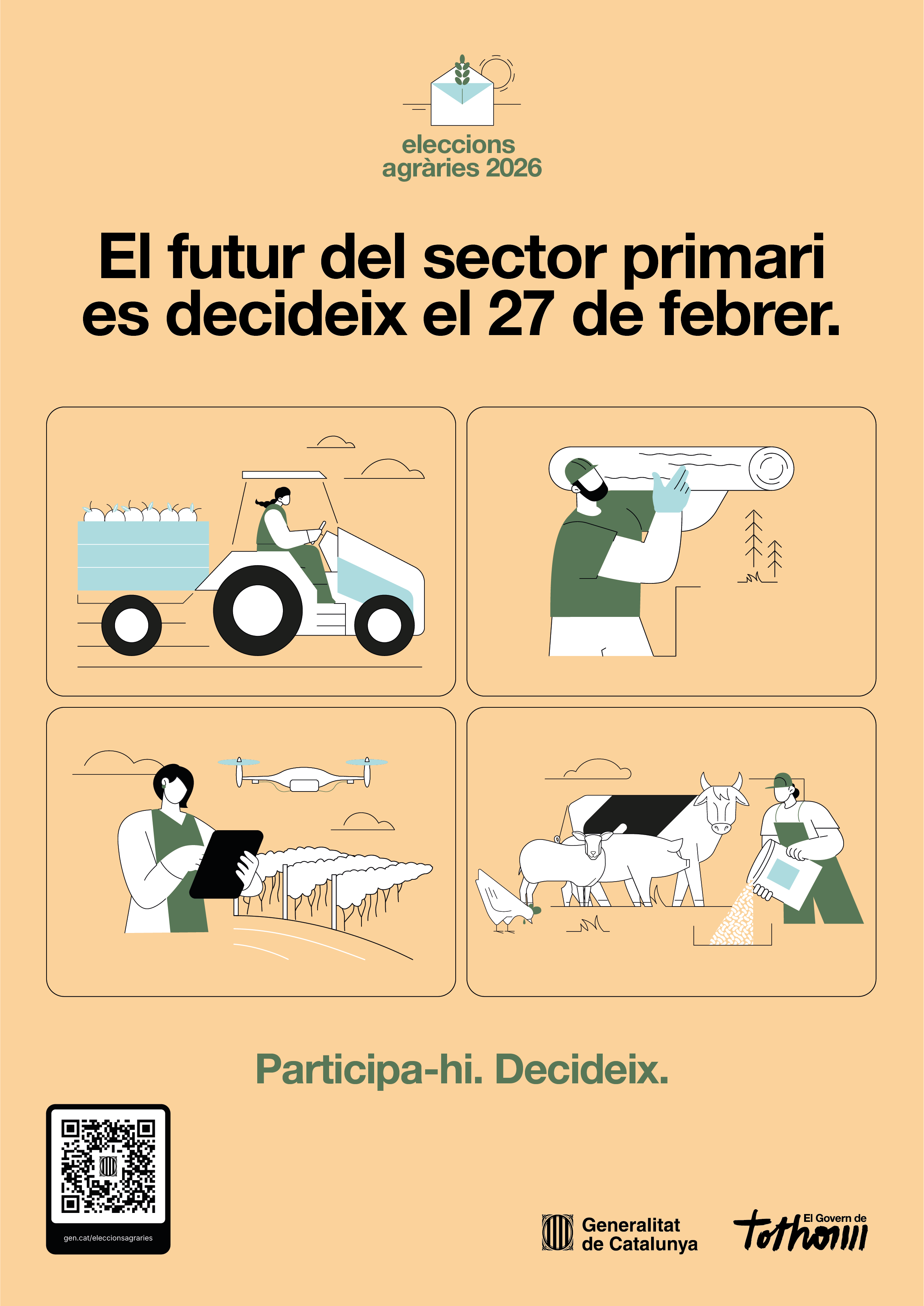 El proper 27 de febrer de 2026 se celebraran les eleccions agr&agrave;ries a Catalunya