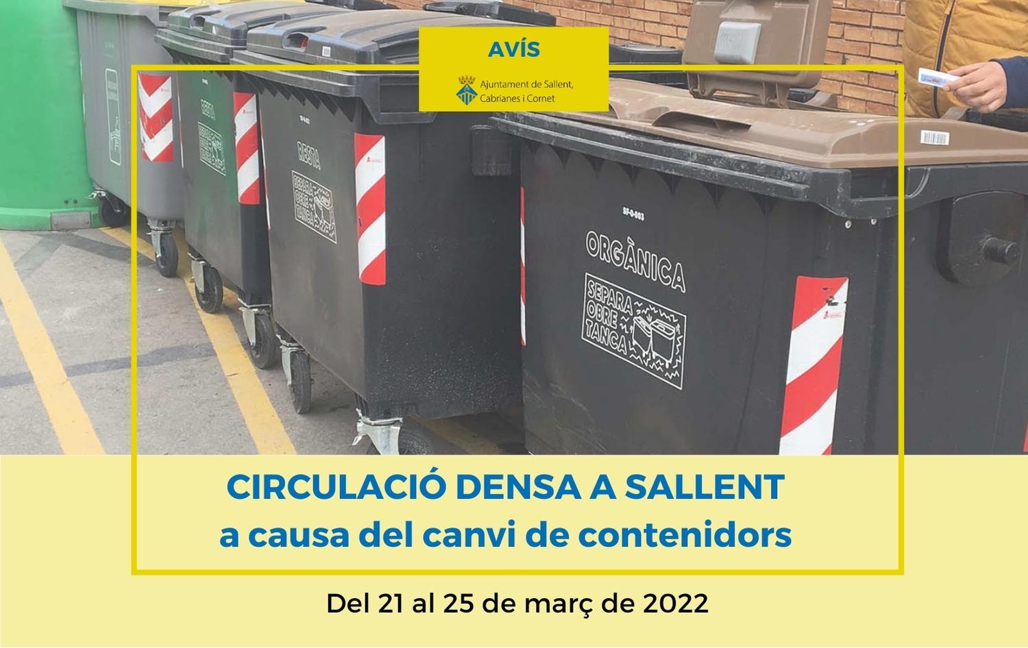 Del 21 al 25 de març es canvien els contenidors de Sallent