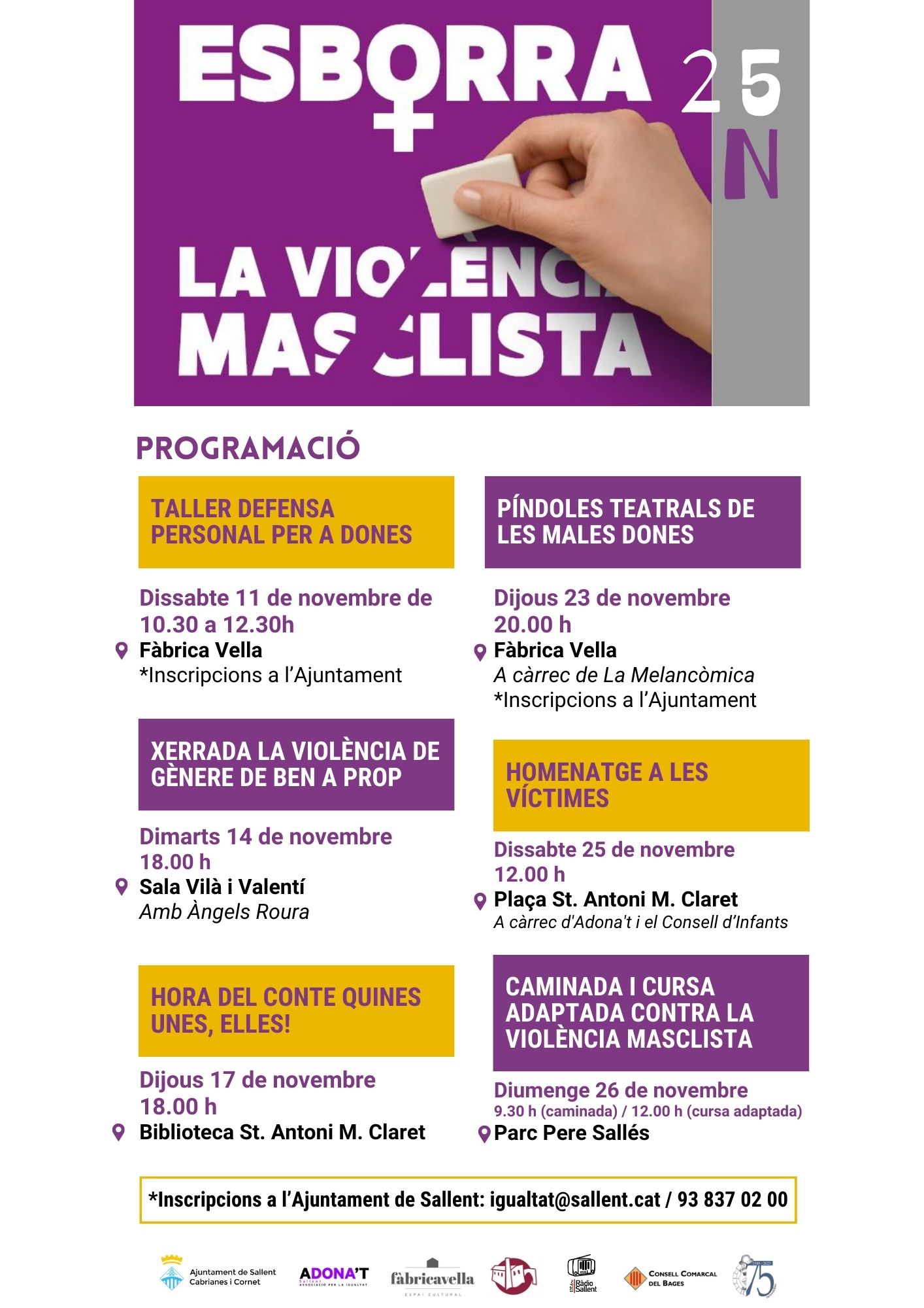 Programació d'actes del 25N