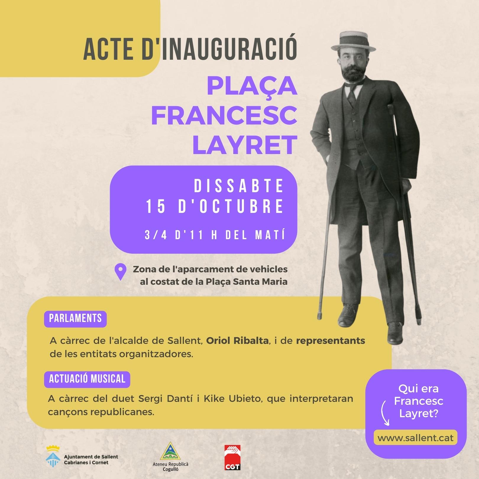 Acte d'inauguració de la Plaça Francesc Layret