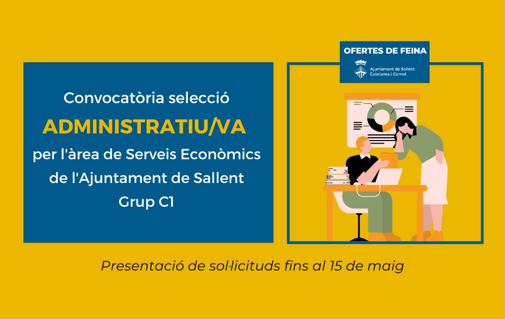 Oferta de feina - Administratiu/va per l'àrea de Serveis Econòmics