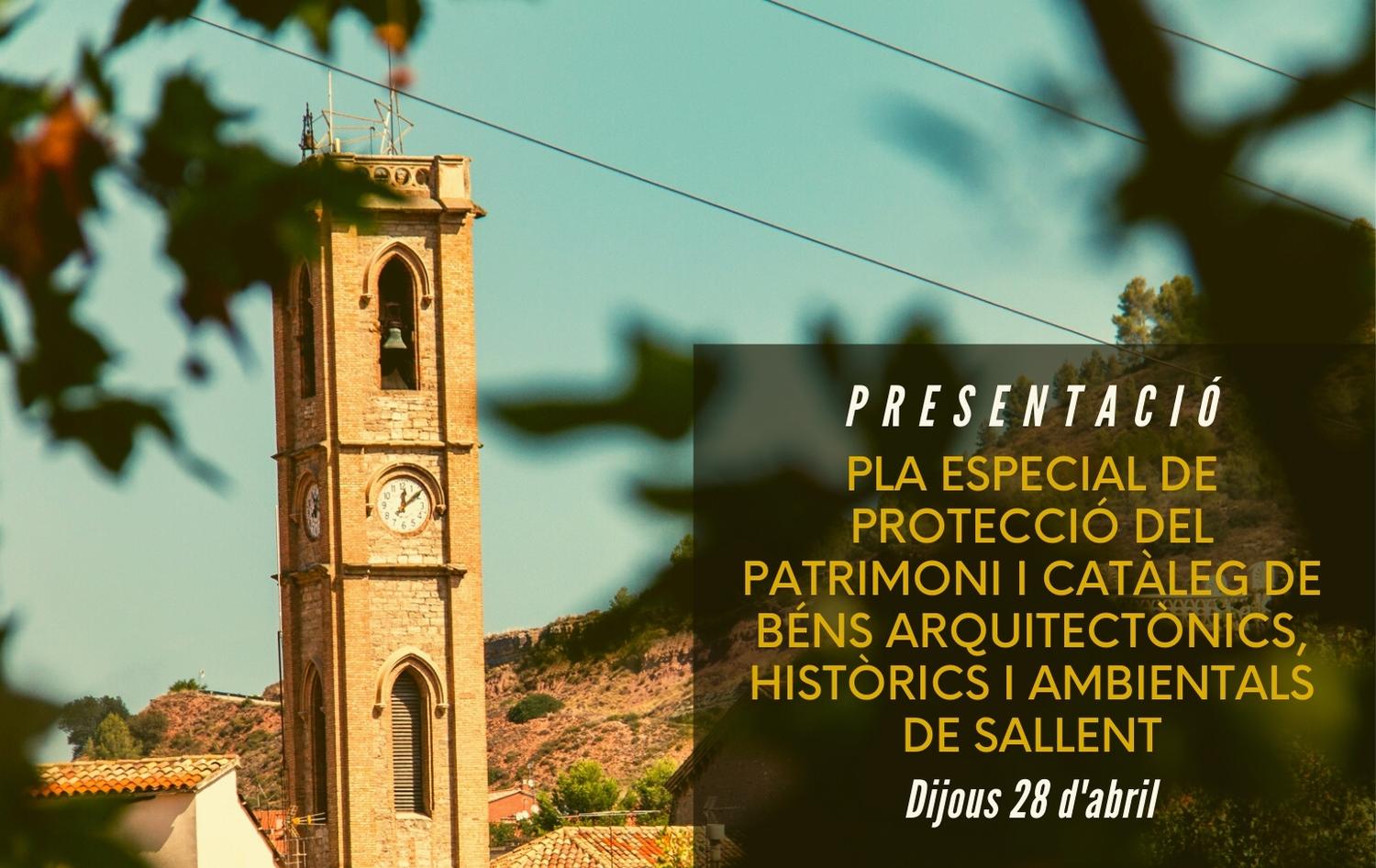 Presentació 28 d'abril: Pla Especial de protecció del patrimoni i catàleg de béns arquitectònics, històrics i ambientals del municipi