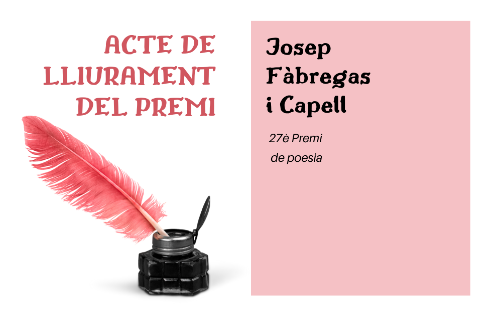 El 29 d'octubre se celebra el Premi de Poesia Josep Fàbregas