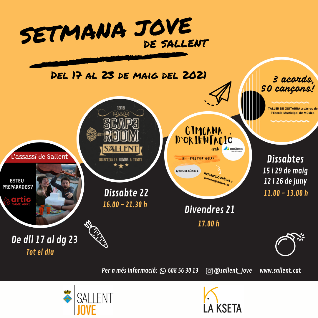 Del 17 al 23 de maig, Sallent celebra la Setmana Jove