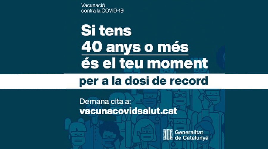 Salut obre la vacunació de la dosi de record per a persones d'entre 40 i 49 anys