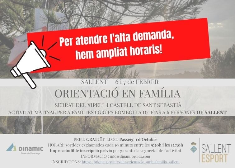 Orientació en família pels voltants del Serrat del Xipell i Castell de Sant Sebastià