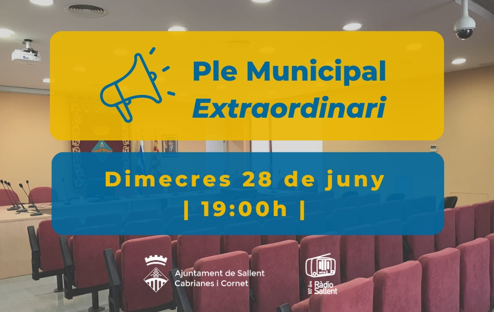 Convocatòria del Ple Municipal del 28 de juny de 2023