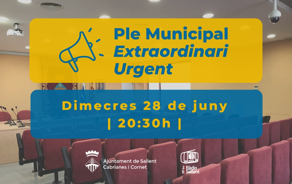 Convocatòria del Ple Municipal per sortejar les meses electorals del 23J