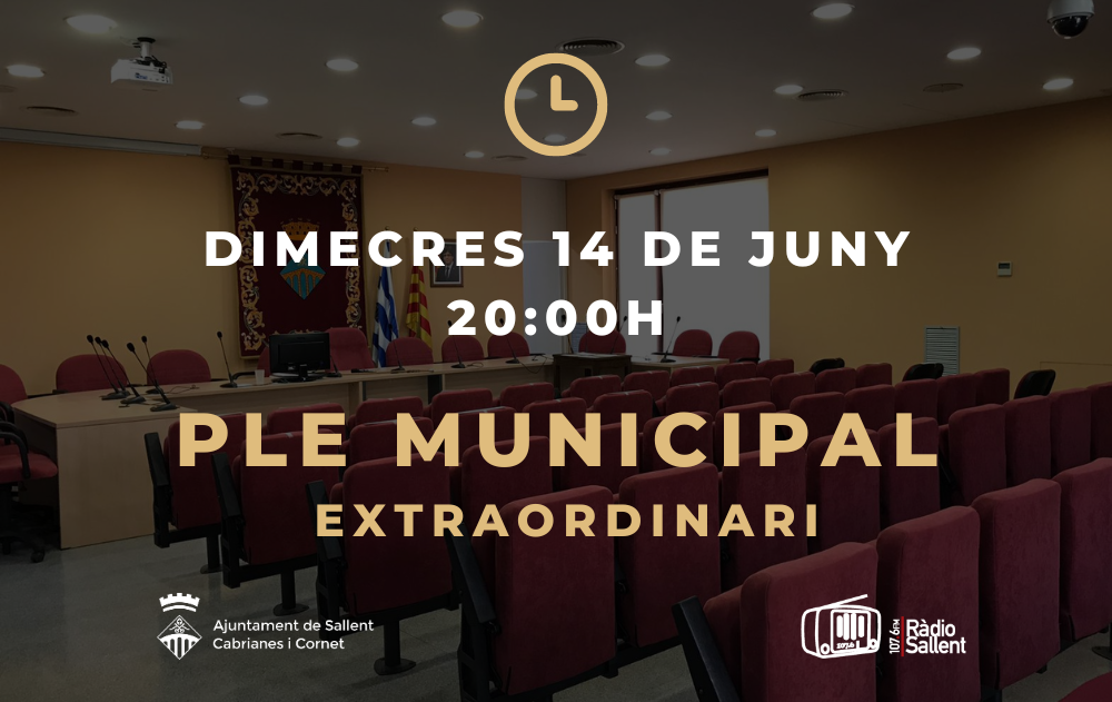 Convocatòria del Ple Municipal del 14 de juny de 2023