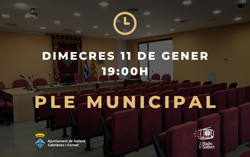 Convocatòria del Ple Municipal de l'11 de gener de 2023