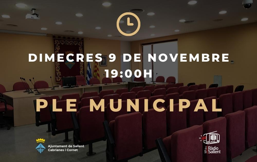 Convocatòria del Ple Municipal del 9 de novembre de 2022