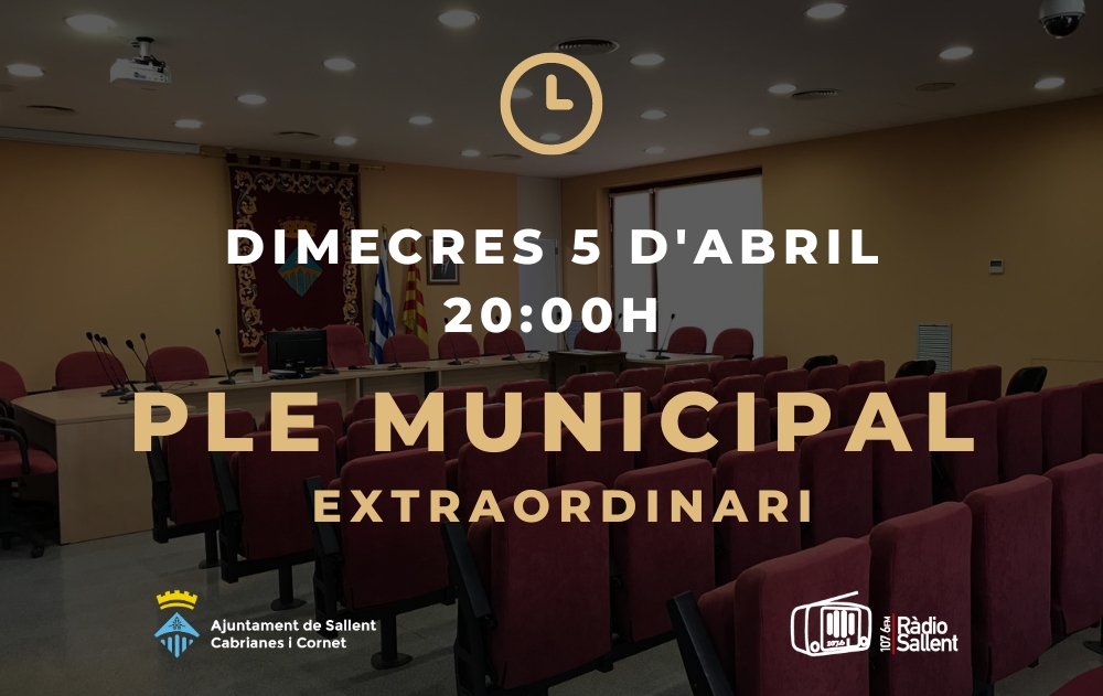 Convocatòria del Ple Municipal del 5 d'abril de 2023