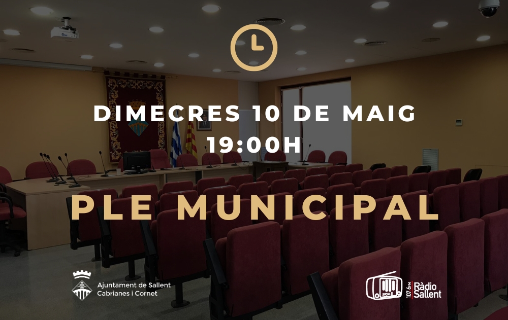 Convocatòria del Ple Municipal del 10 de maig de 2023