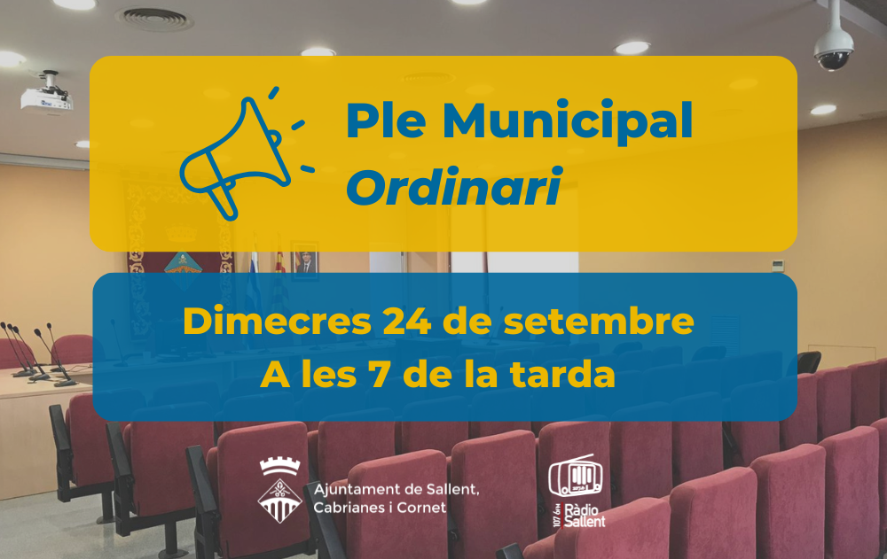 Resum del Ple ordinari del 24 de setembre de 2025 a l'Ajuntament de Sallent